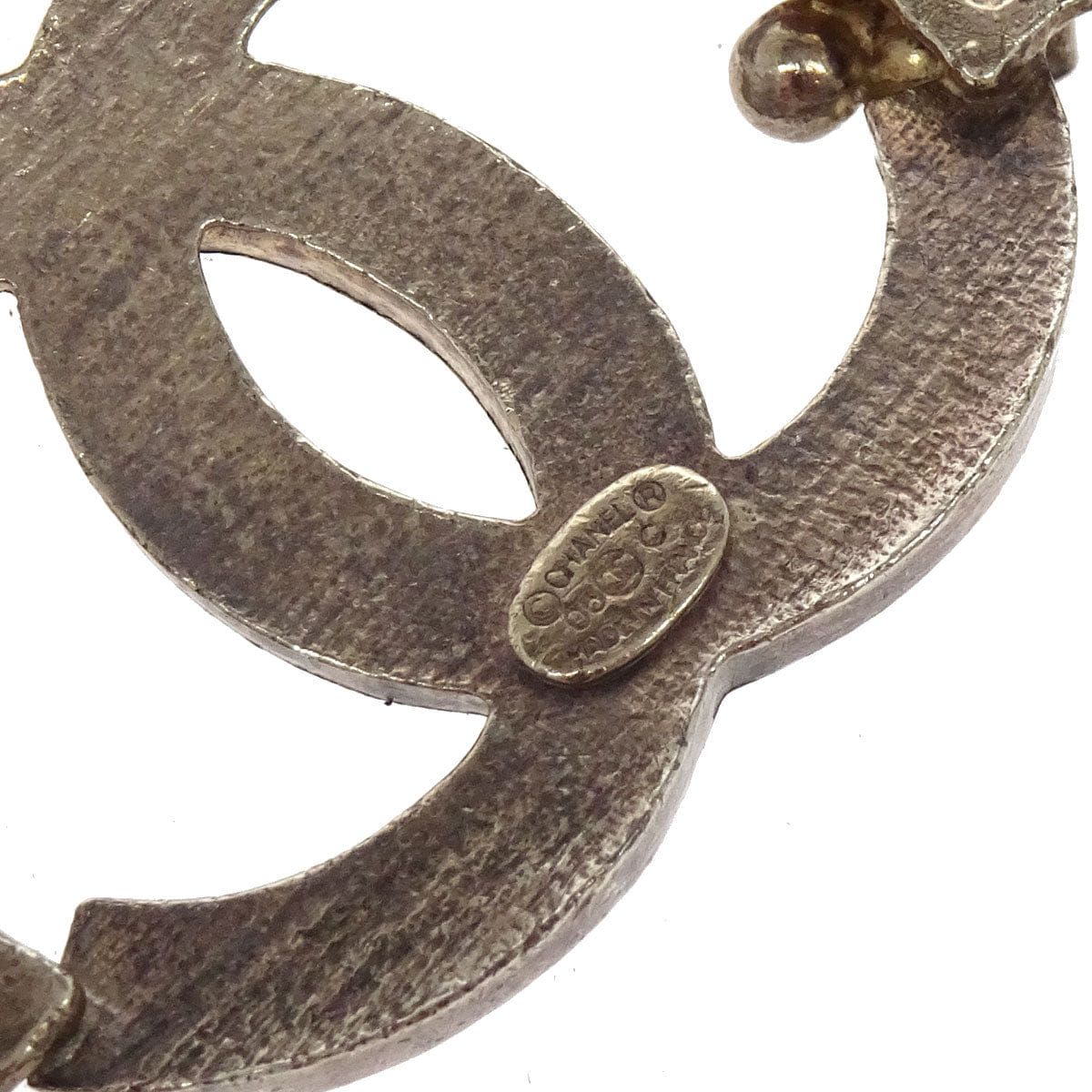 Chanel Silver Chain Belt Costume Pearl Rhinestone 05C Small Good