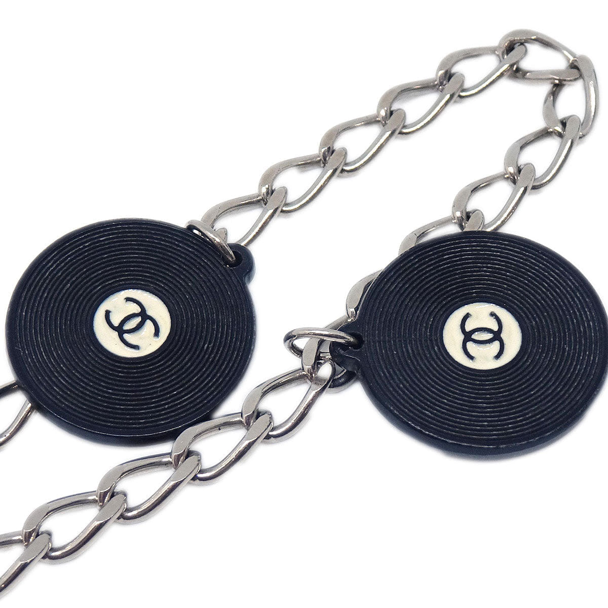 Chanel 2004SS Cube Record Chain Belt Silver 04S