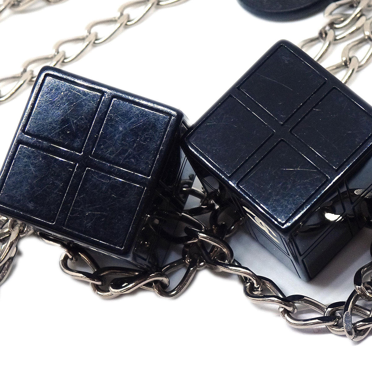 Chanel 2004SS Cube Record Chain Belt Silver 04S