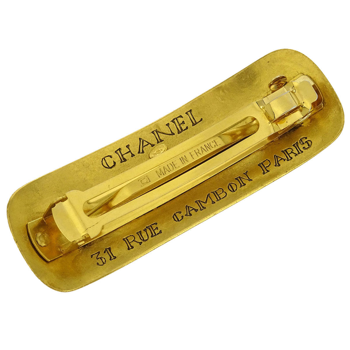Chanel Hair Clip Barrette Hair Accessories Gold 99A