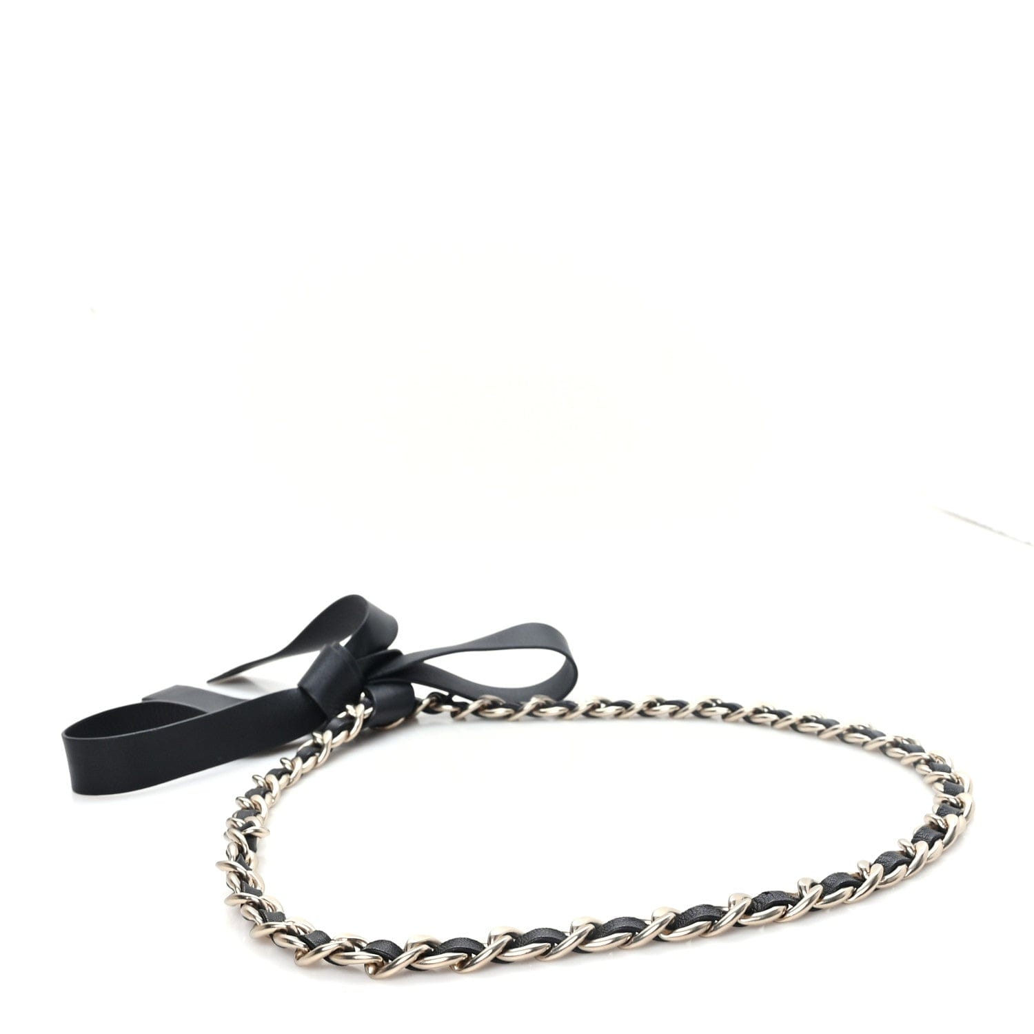 Chanel Lambskin Chain CC Bow Belt M Black
