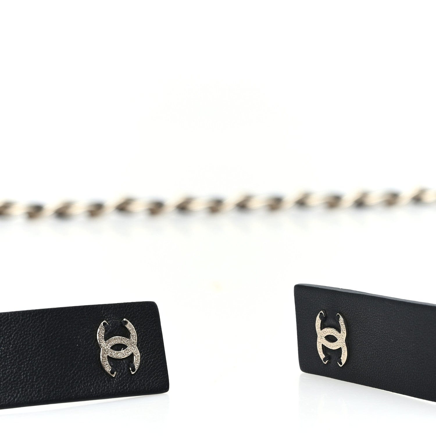 Chanel Lambskin Chain CC Bow Belt M Black