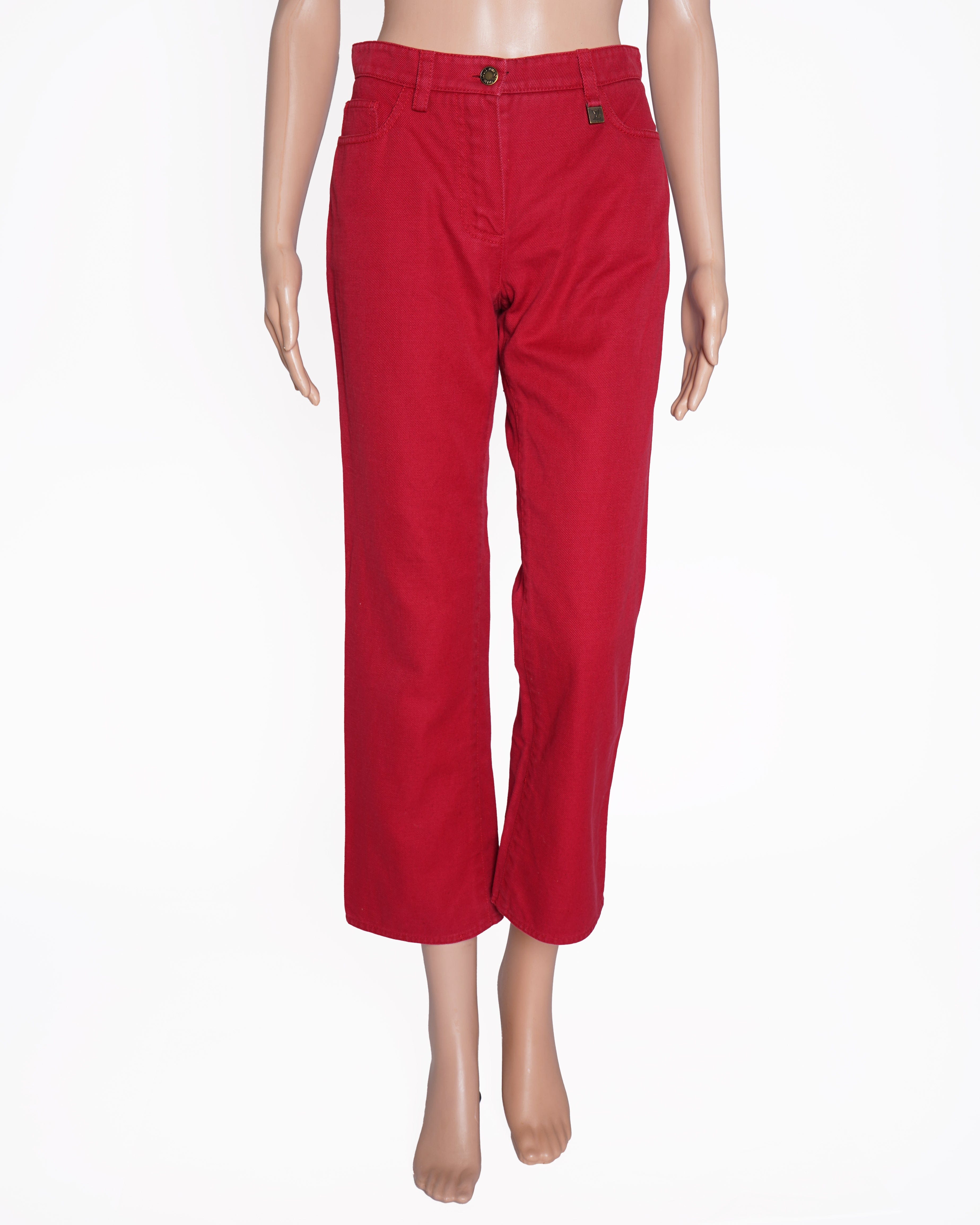 Louis Vuitton Red Denim pants
