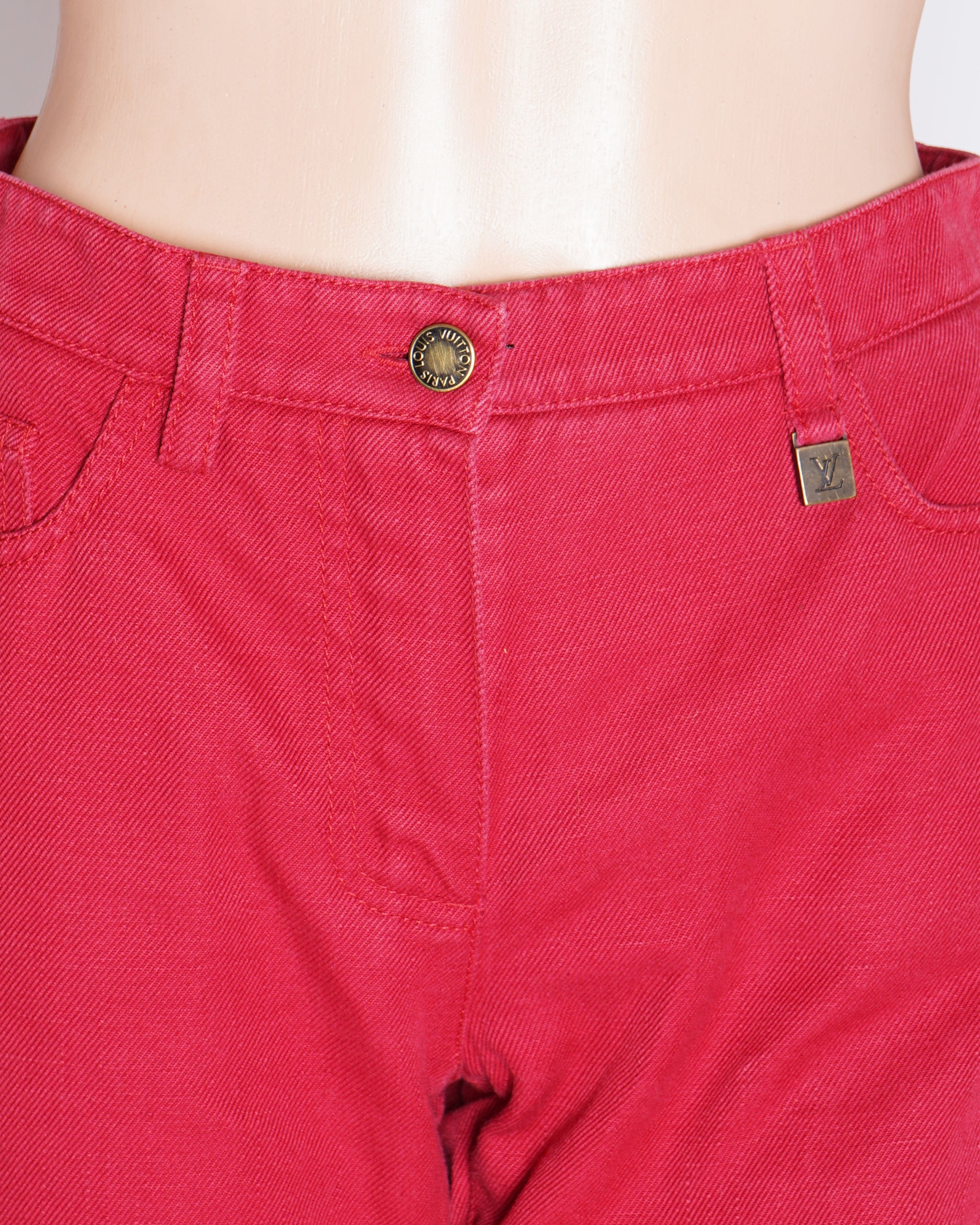 Louis Vuitton Red Denim pants