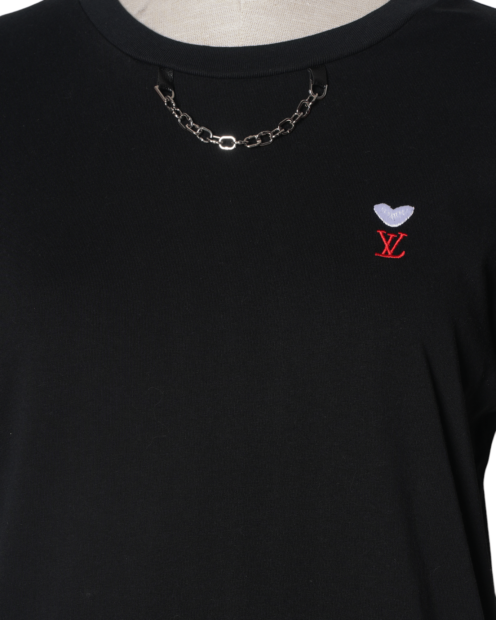 Louis Vuitton Heart With Metallic Chain T - shirt