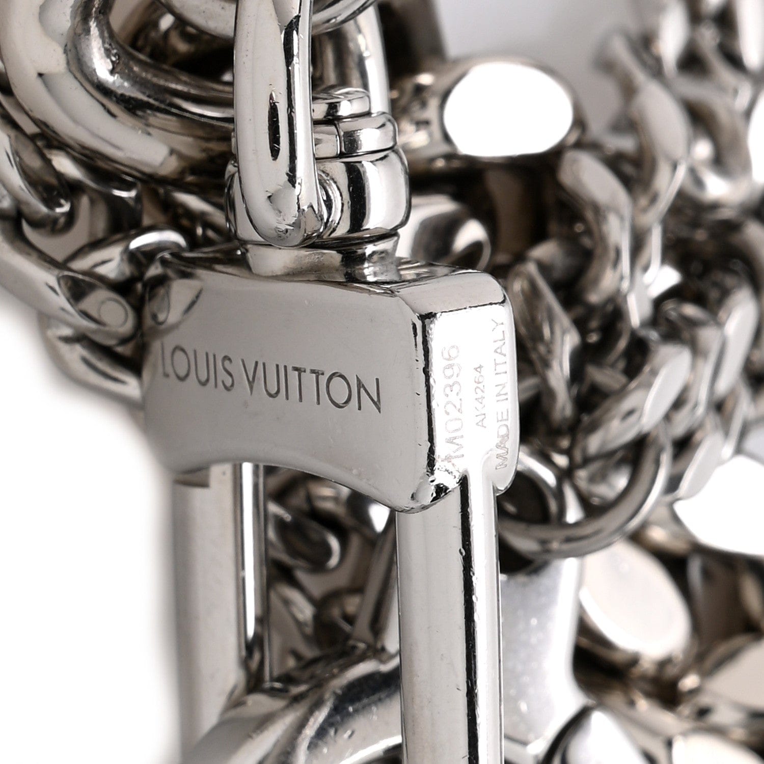 Louis Vuitton Metal Monogram Chain Belt Silver