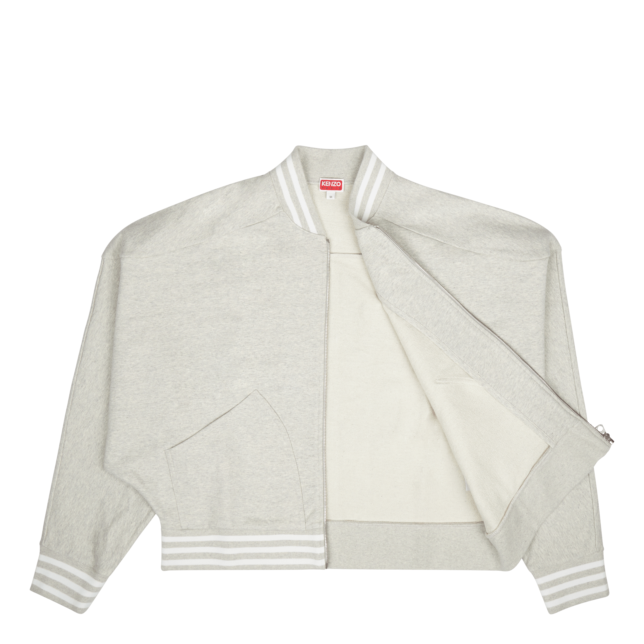 Kenzo Zip Up Sweatshirt Boke Flower Pale Grey