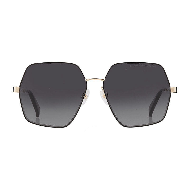 Marc Jacobs Sunglasses Rectangle Full Rim, Gold/Black Frame and Dark Grey Gradient Lens MARC575/S0RHL9O