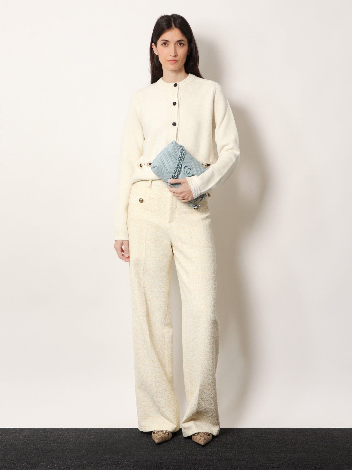 Gucci Wool and cashmere cardigan with metal Horsebit