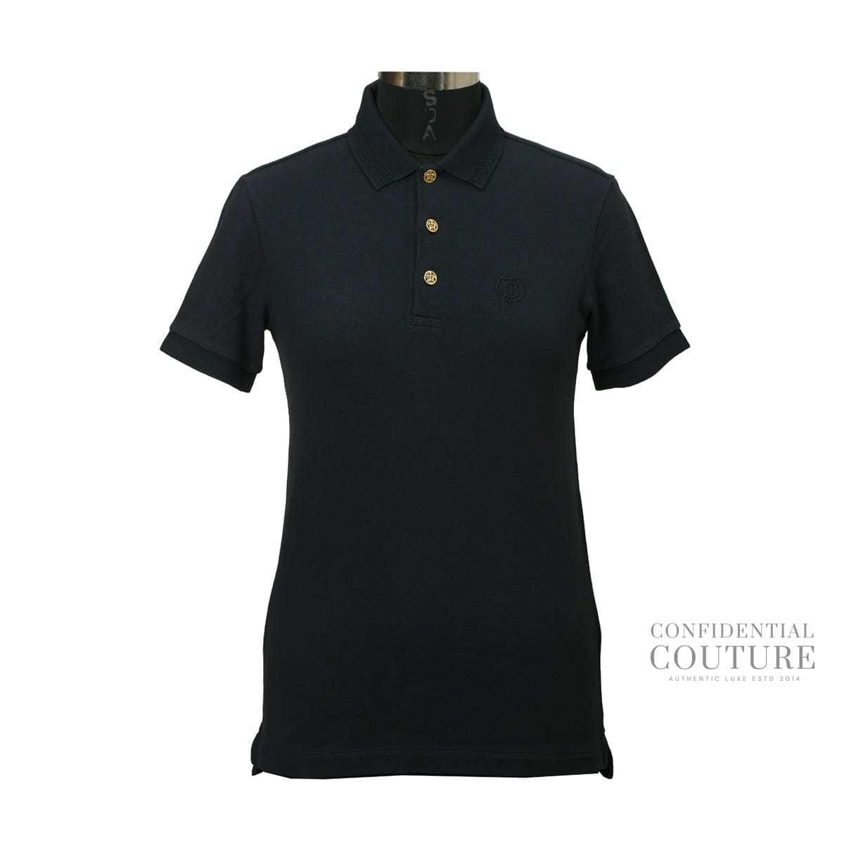 Burberry Polo T-Shirt Cotton Navy Blue | XS
