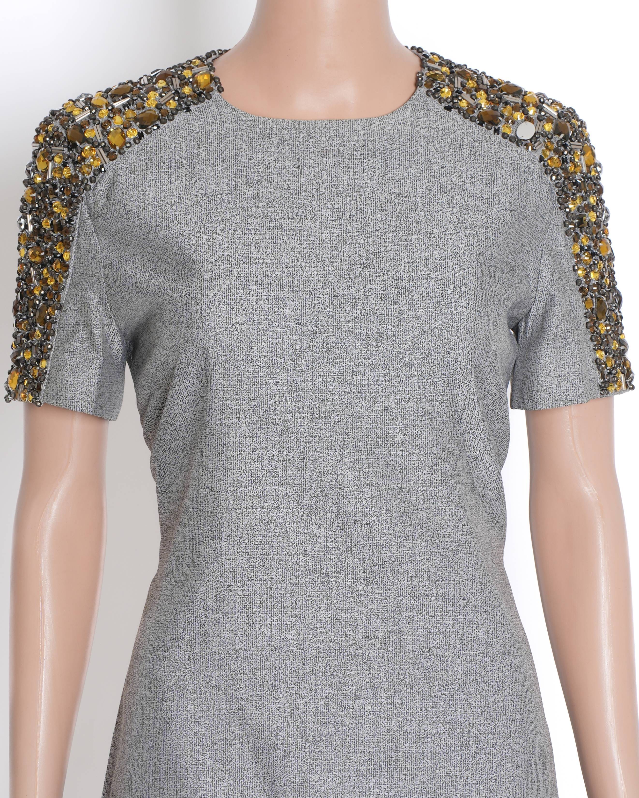 Burberry grey crystal embellished dress