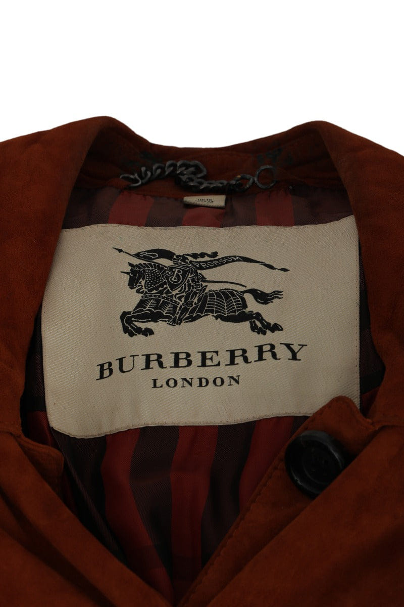 Burberry Size L Suede Orange Long Coat