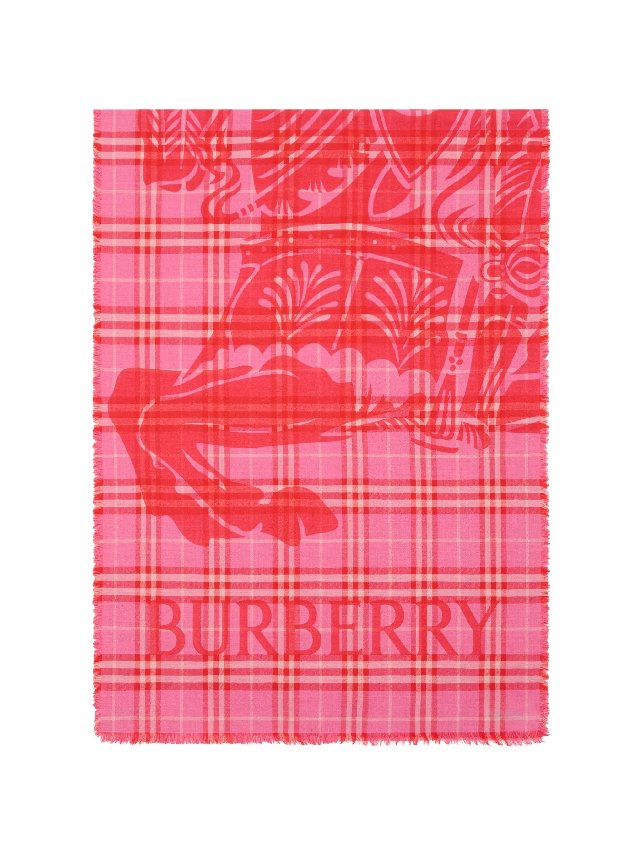 Burberry wide Knight Check wool silk scarf