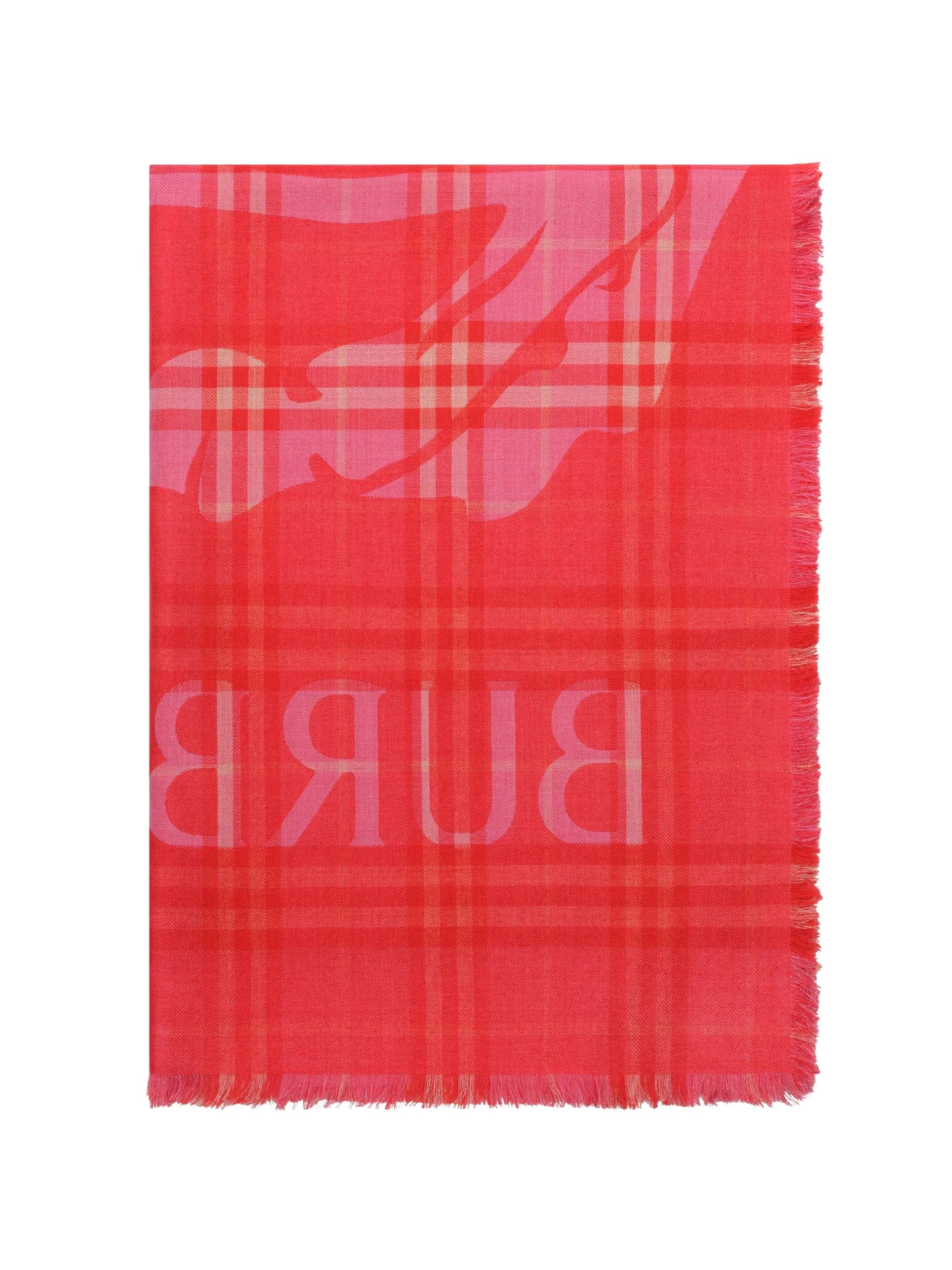 Burberry wide Knight Check wool silk scarf