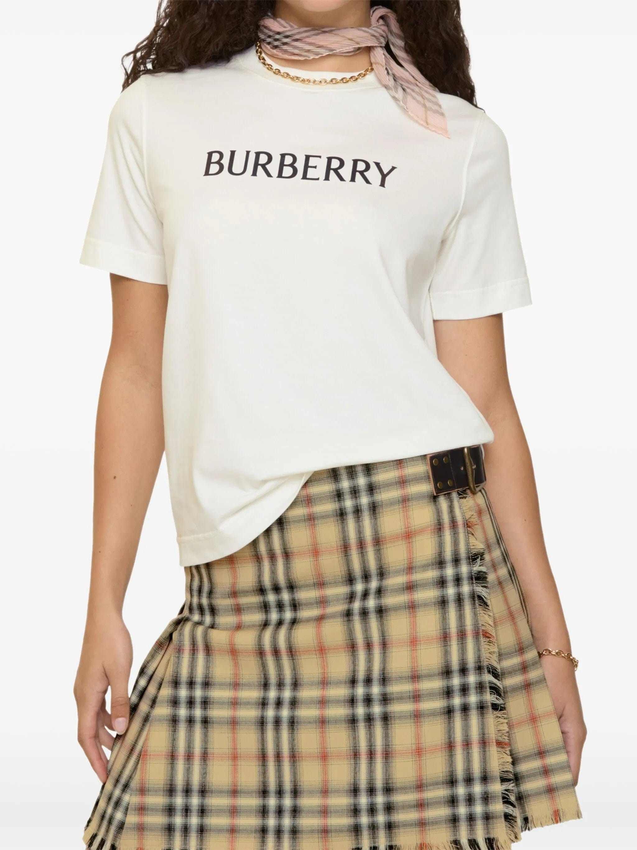 Burberry logo - print cotton T - shirt