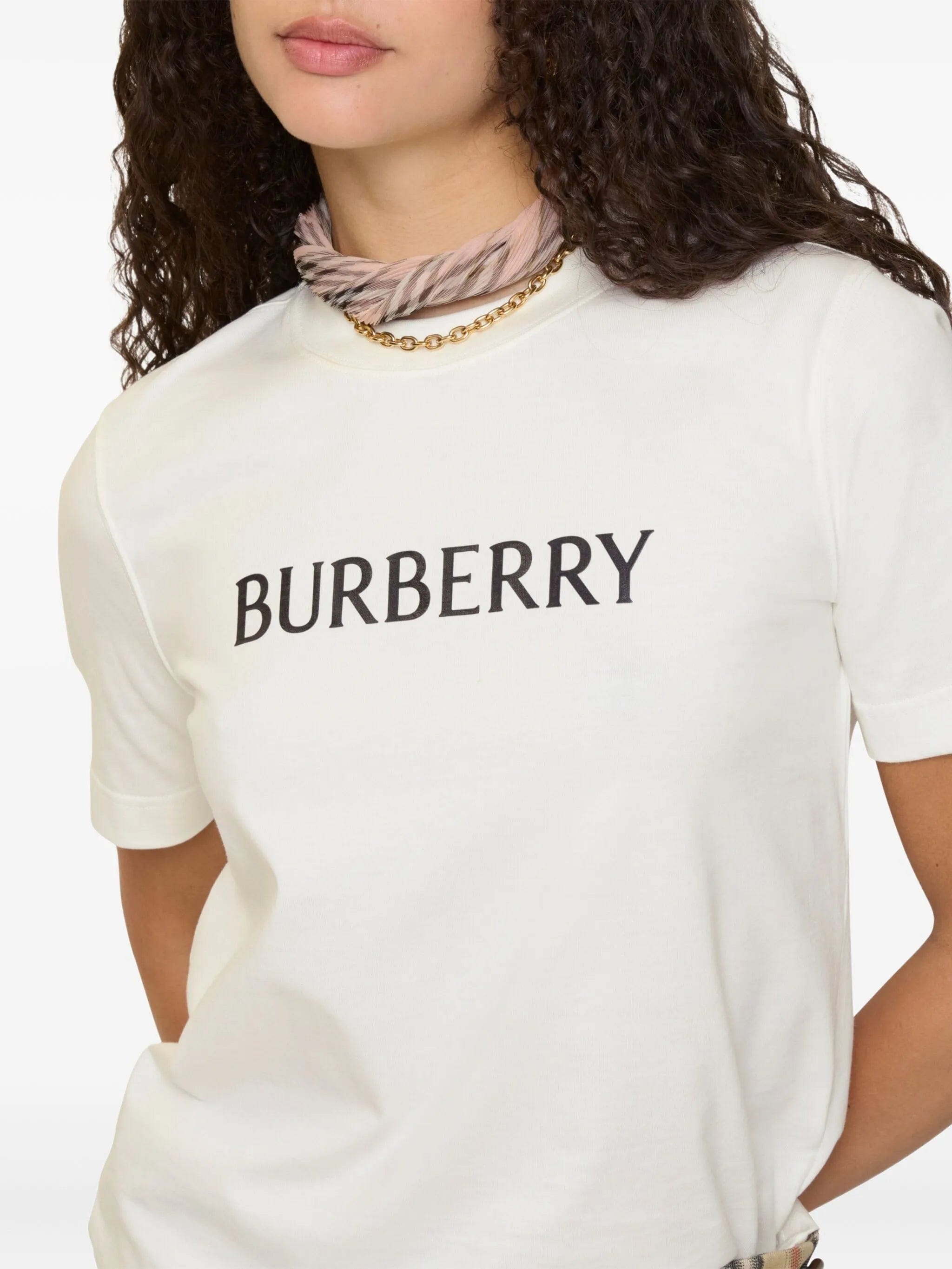 Burberry logo - print cotton T - shirt