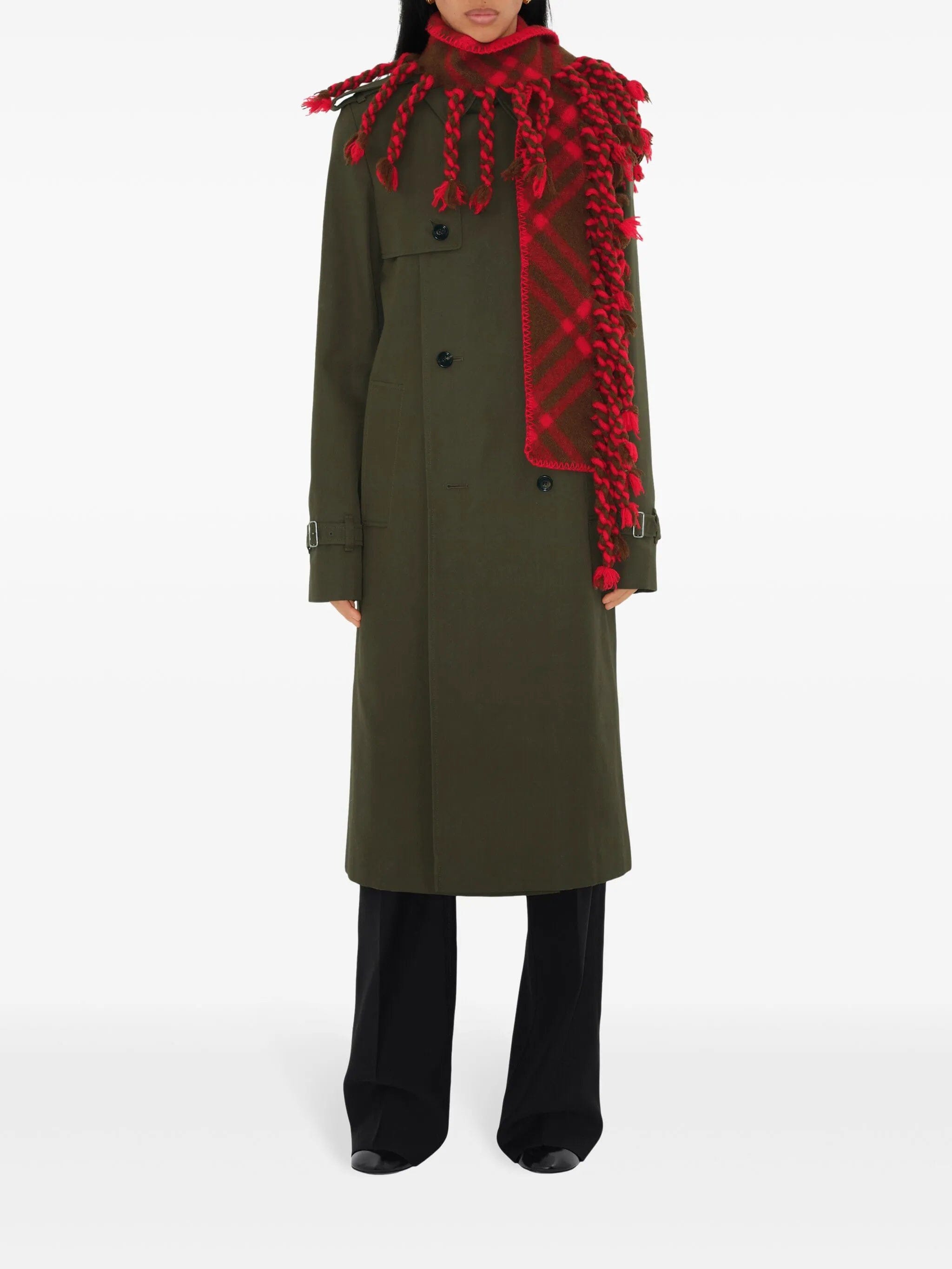 Burberry check wool skinny scarf