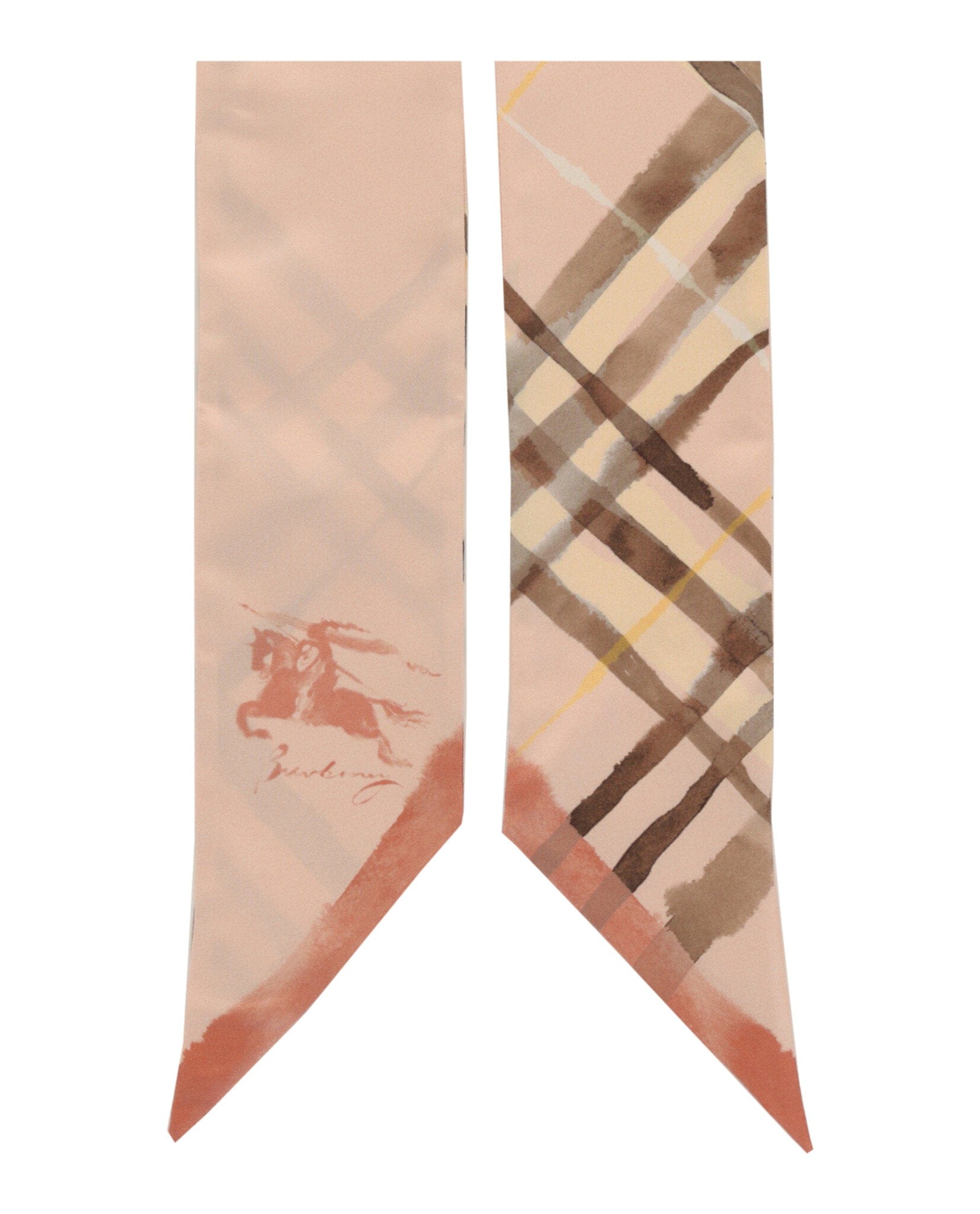 Burberry Womens Watercolor Check Silk Scarf
