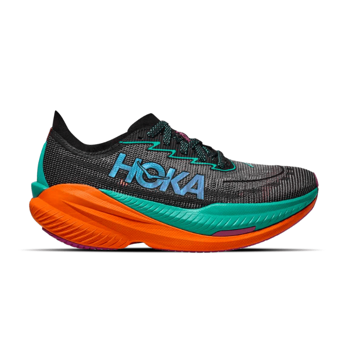 Hoka Mach x 2 Black Electric Aqua