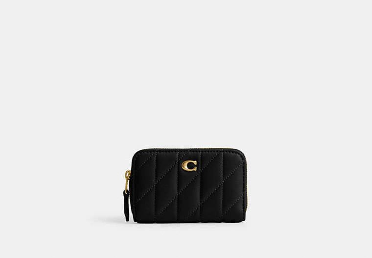 Coach Essential Small Zip Around Card Case With Pillow Quilting
