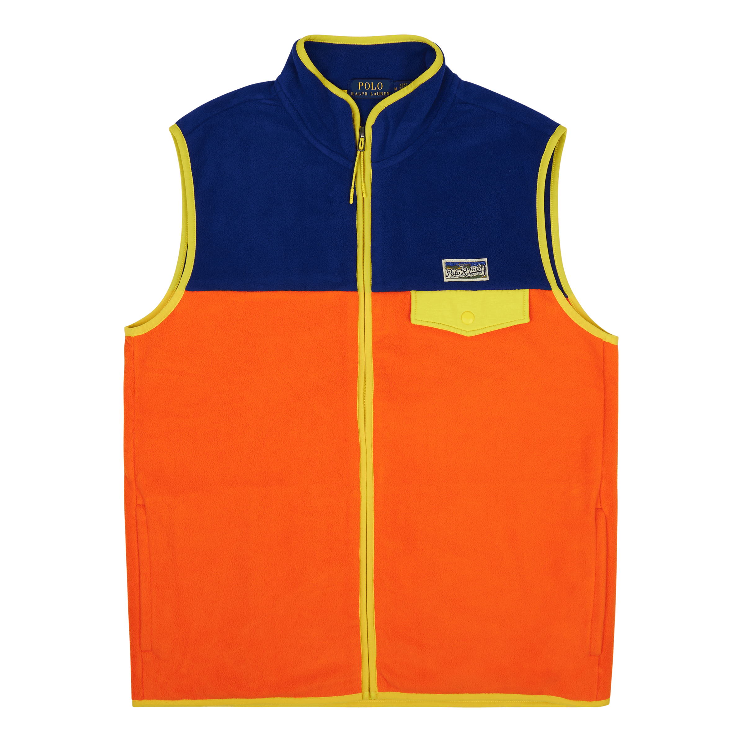 Polo Ralph Lauren Color - Blocked Brushed Fleece Vest Sailing Orange Multi