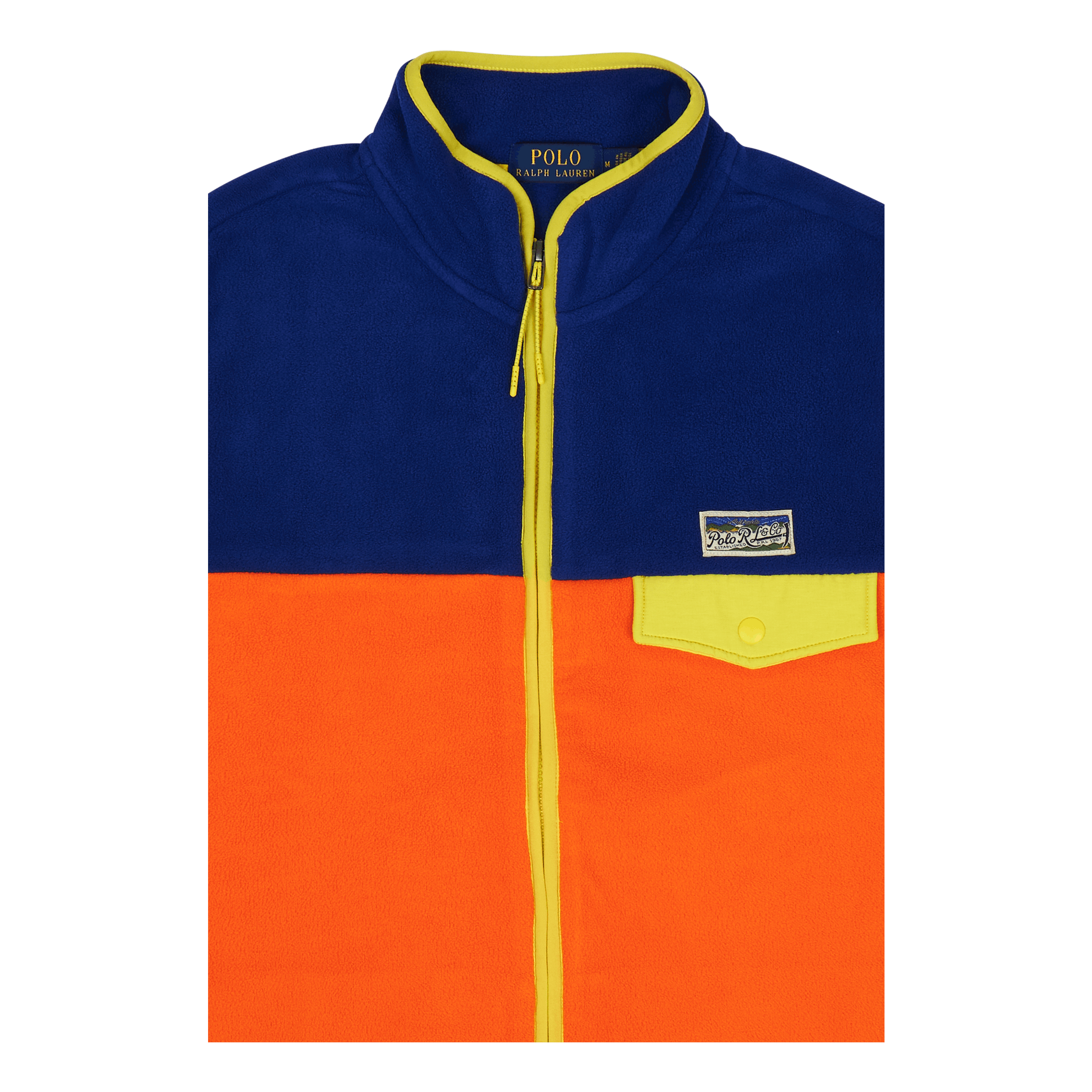 Polo Ralph Lauren Color - Blocked Brushed Fleece Vest Sailing Orange Multi
