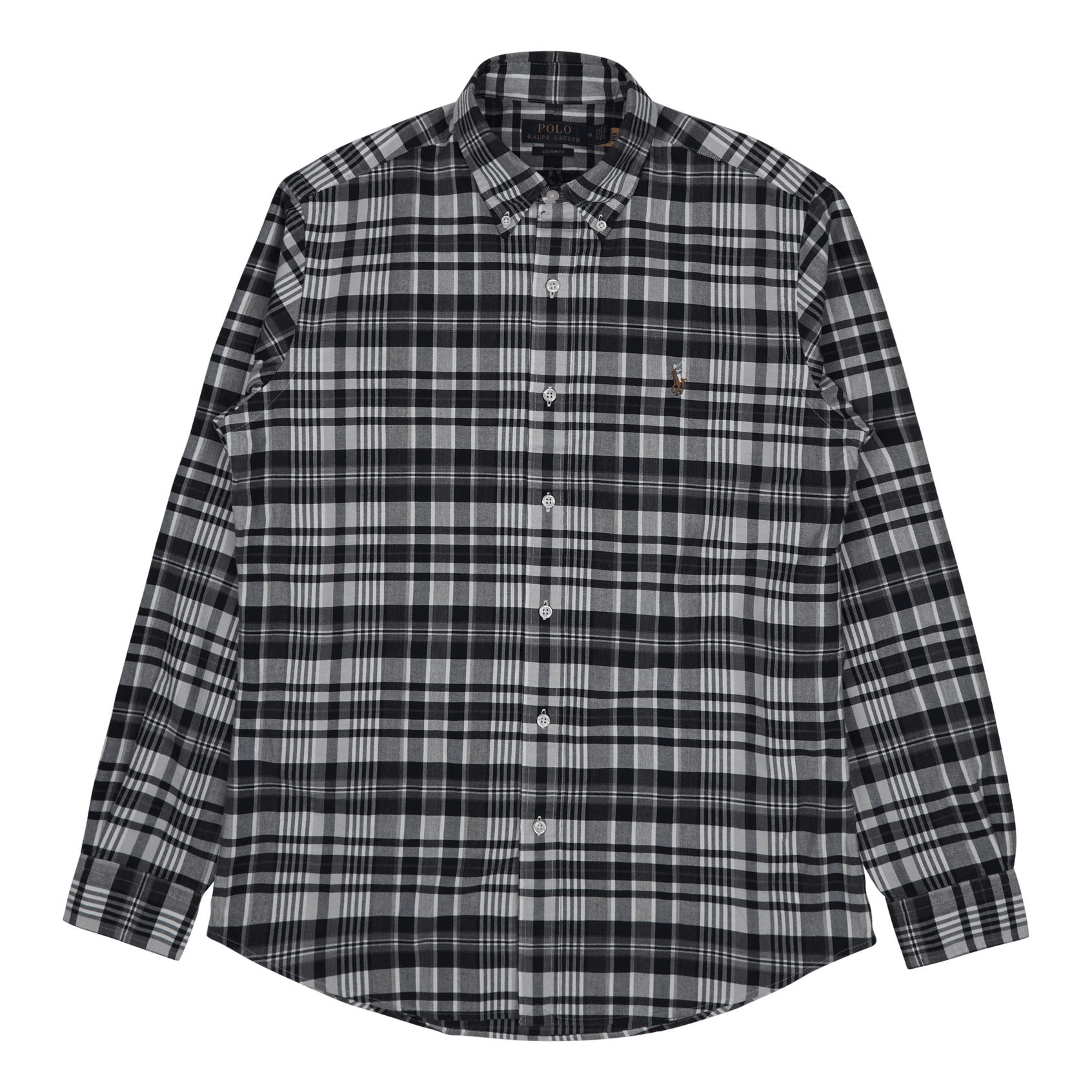 Polo Ralph Lauren Custom Fit Plaid Oxford Shirt Grey Heather / Navy Multi