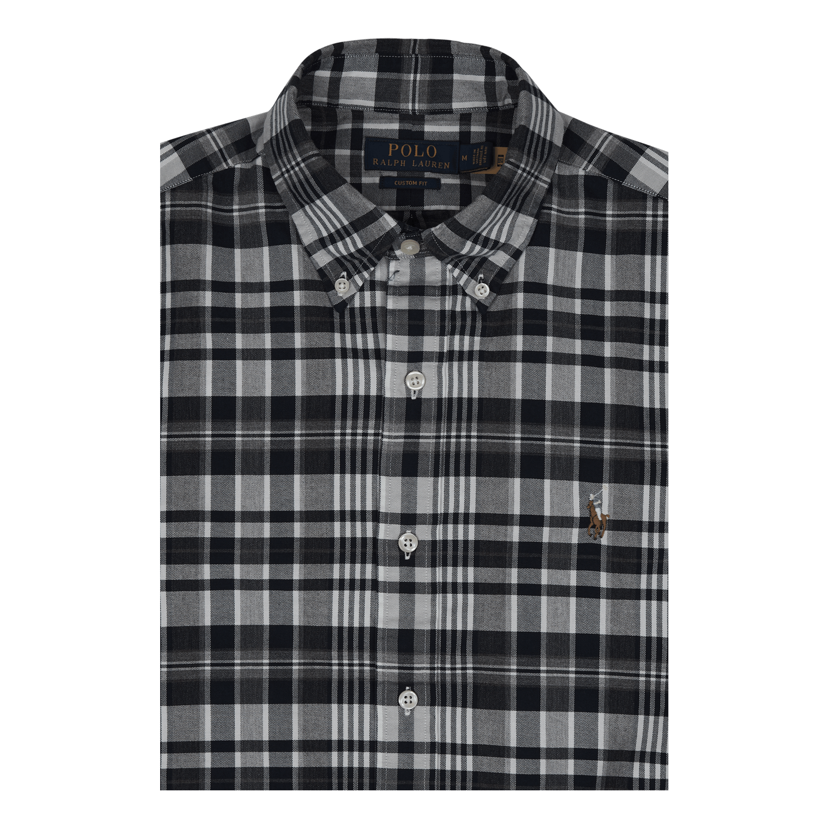 Polo Ralph Lauren Custom Fit Plaid Oxford Shirt Grey Heather / Navy Multi