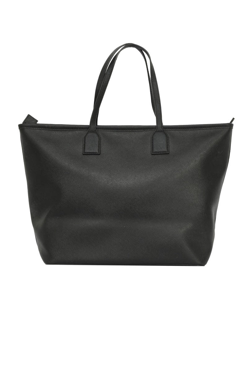 Karl Lagerfeld Robot Shopper Black Leather Tote Bag