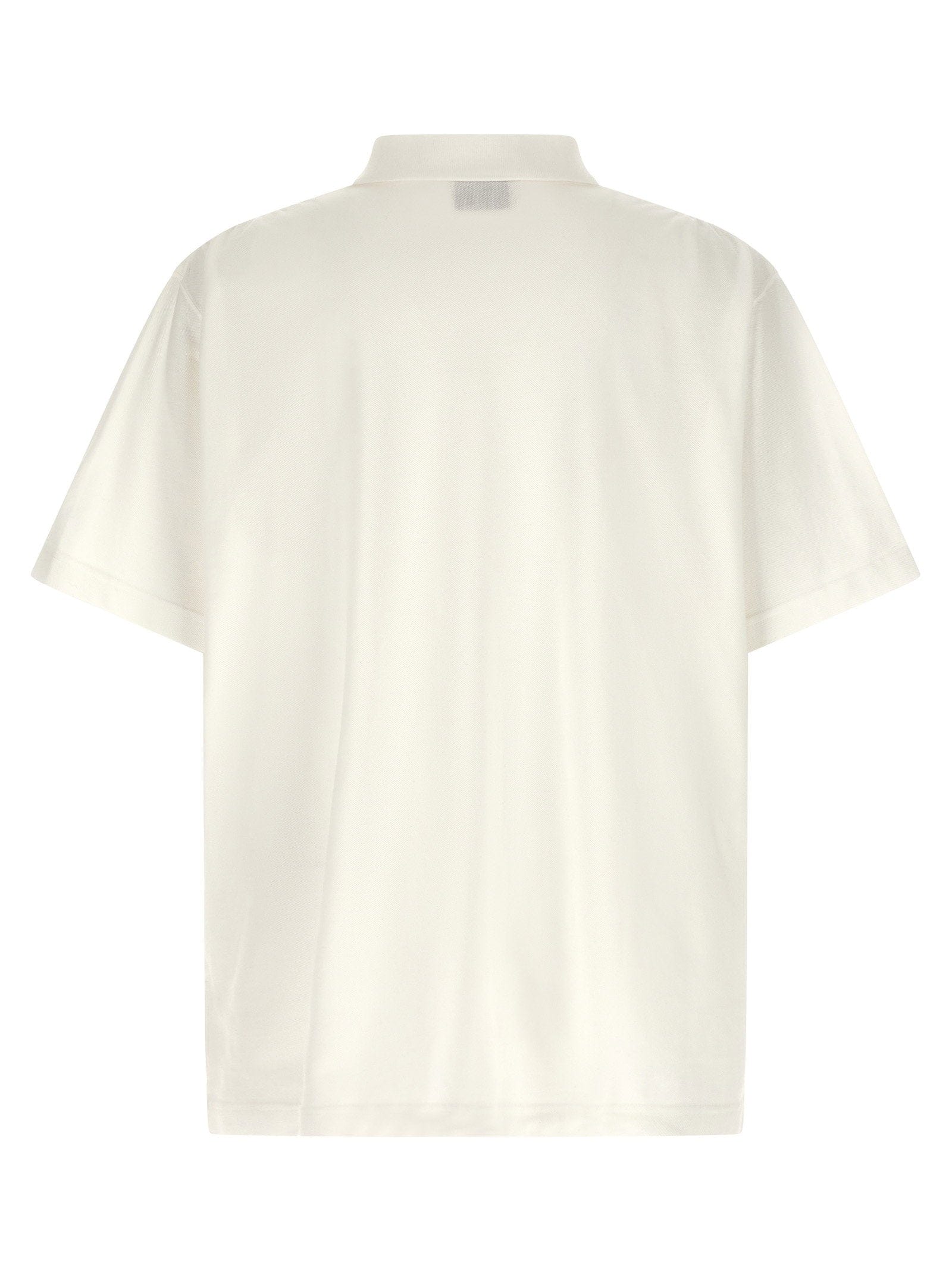 Balenciaga Laurel Classic Embroidered Polo Shirt — Cream