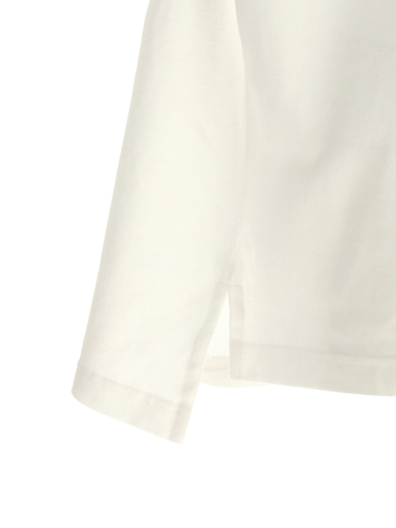 Balenciaga Laurel Classic Embroidered Polo Shirt — Cream
