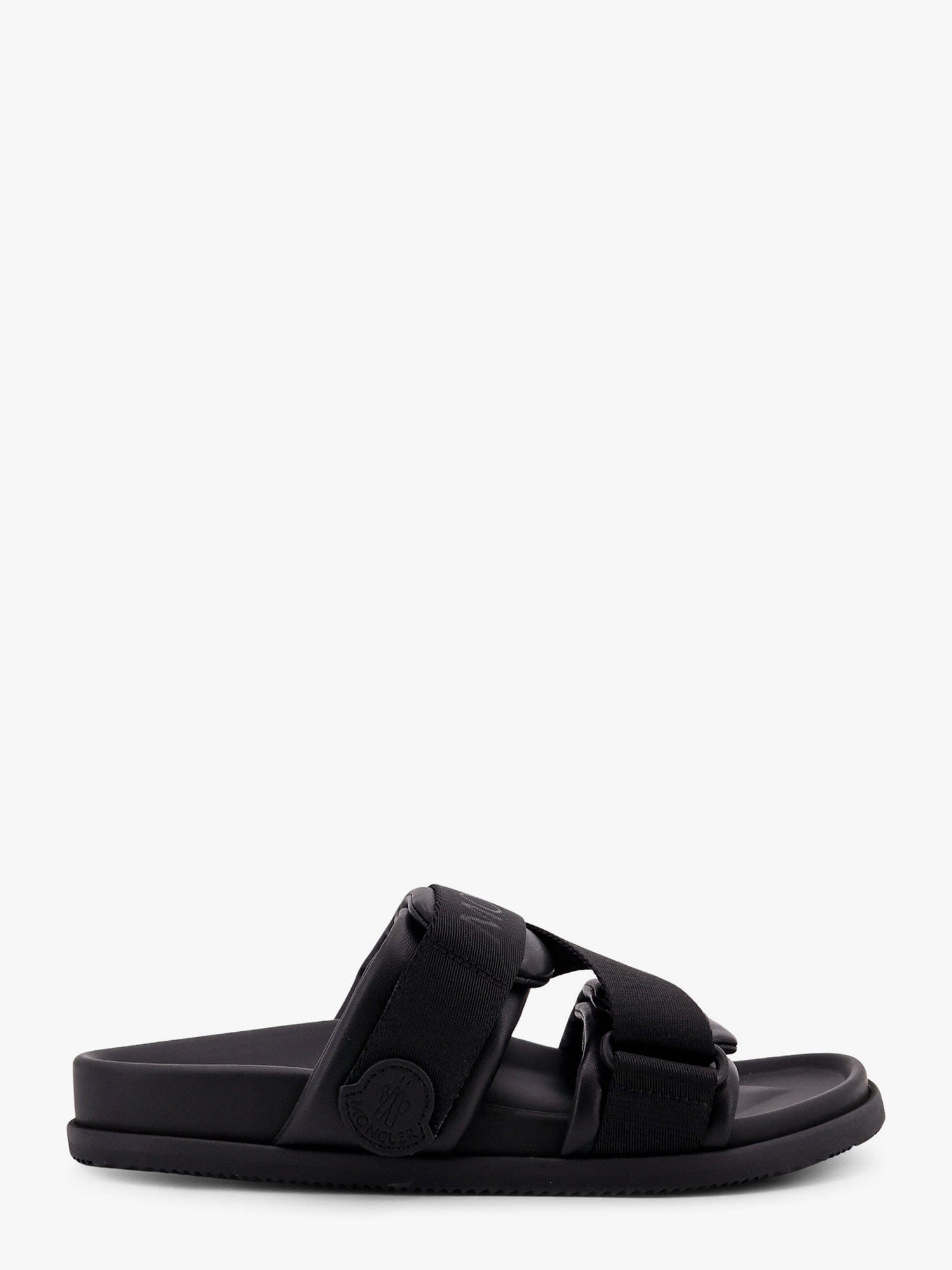 Moncler Mon summer leather sandals with nylon details