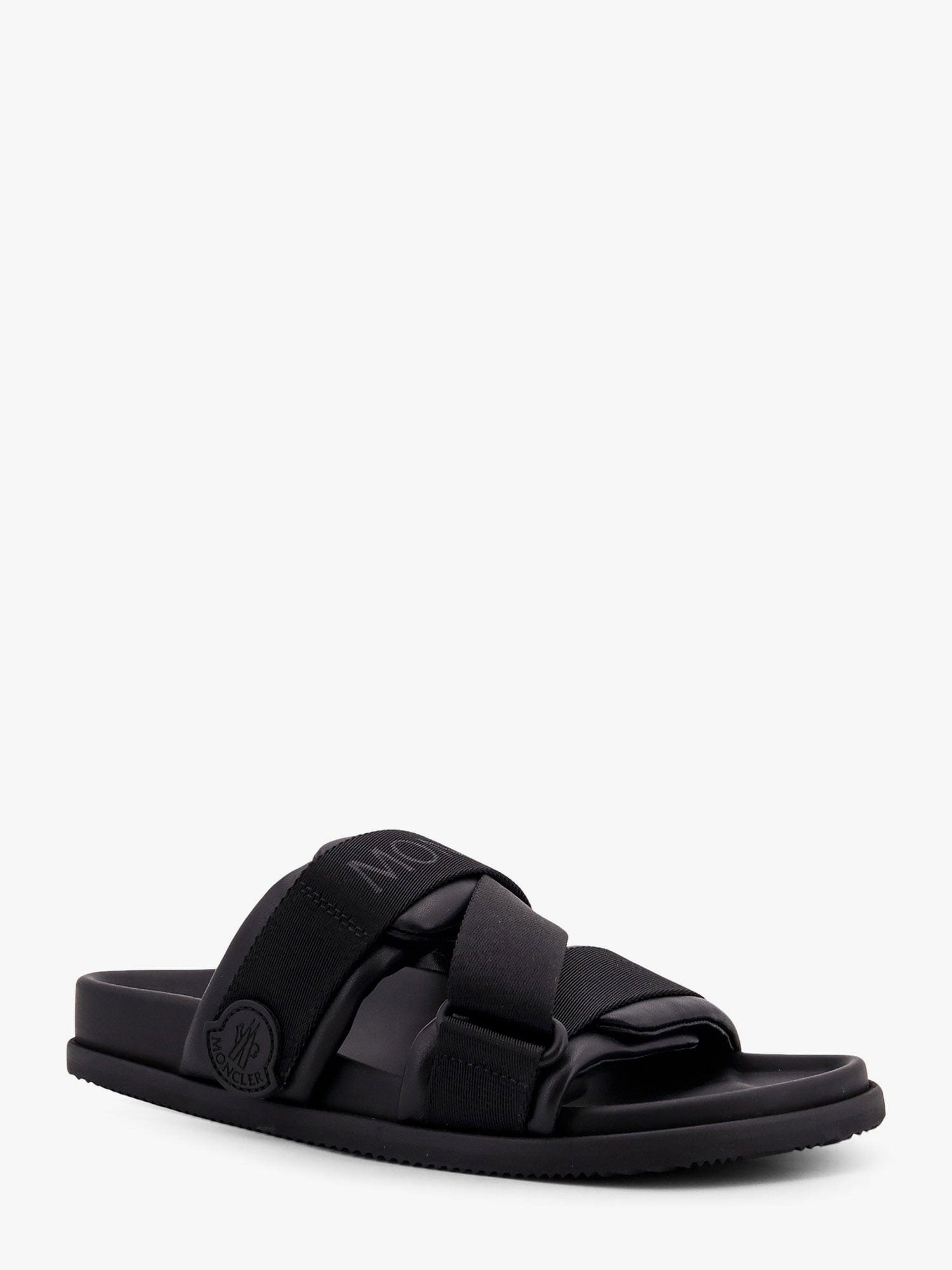 Moncler Mon summer leather sandals with nylon details