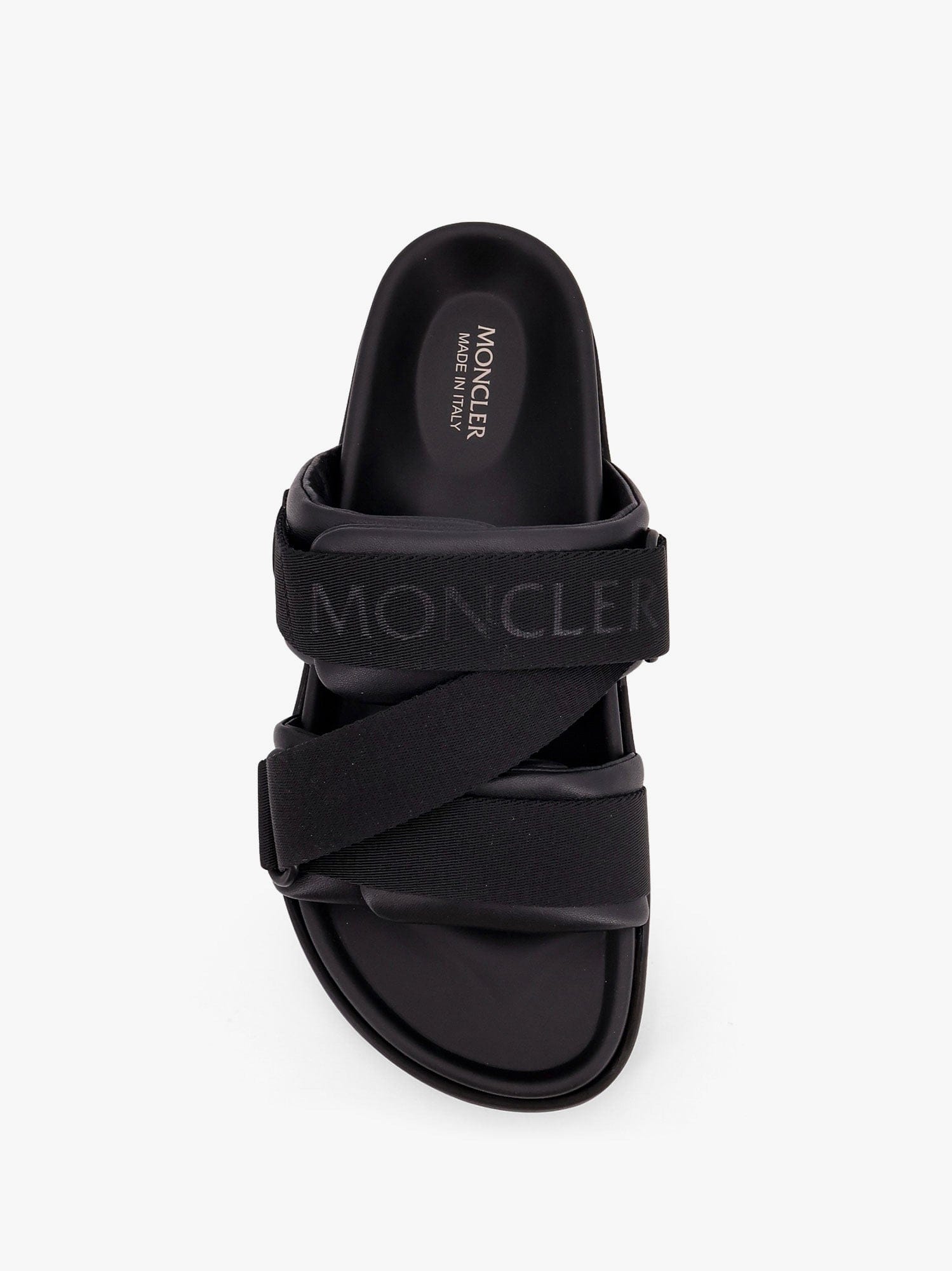 Moncler Mon summer leather sandals with nylon details