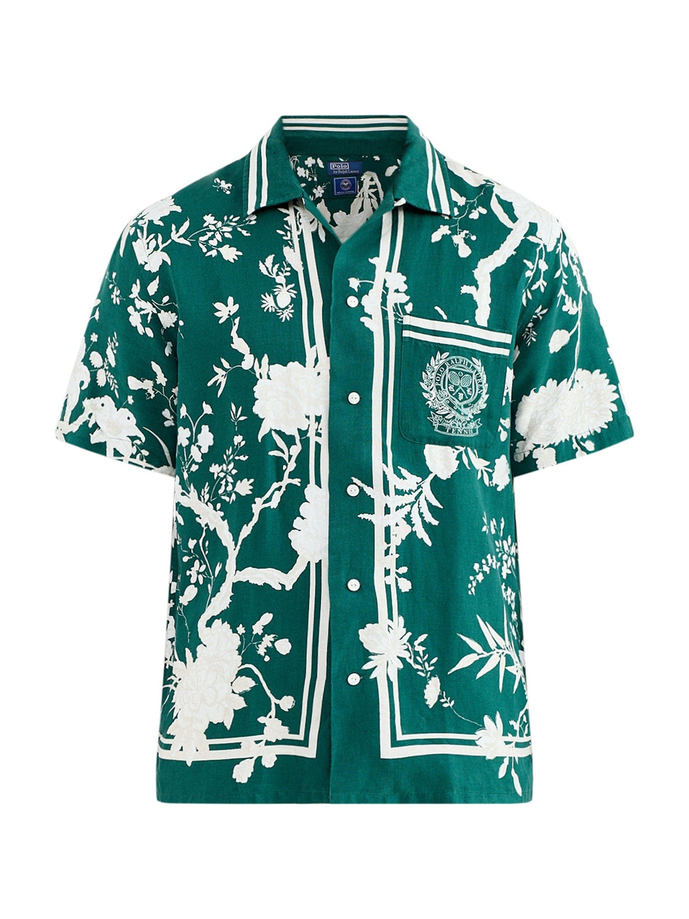 Polo Ralph Lauren Wimbledon Floral Linen Shirt Green