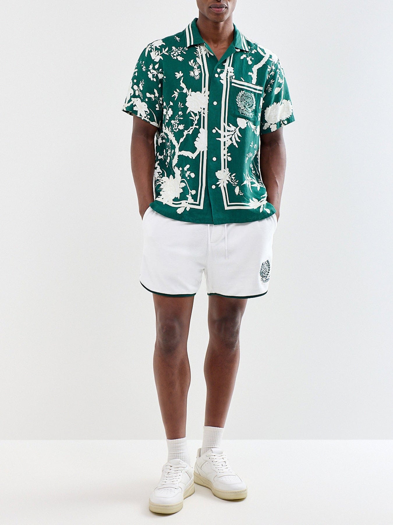 Polo Ralph Lauren Wimbledon Floral Linen Shirt Green