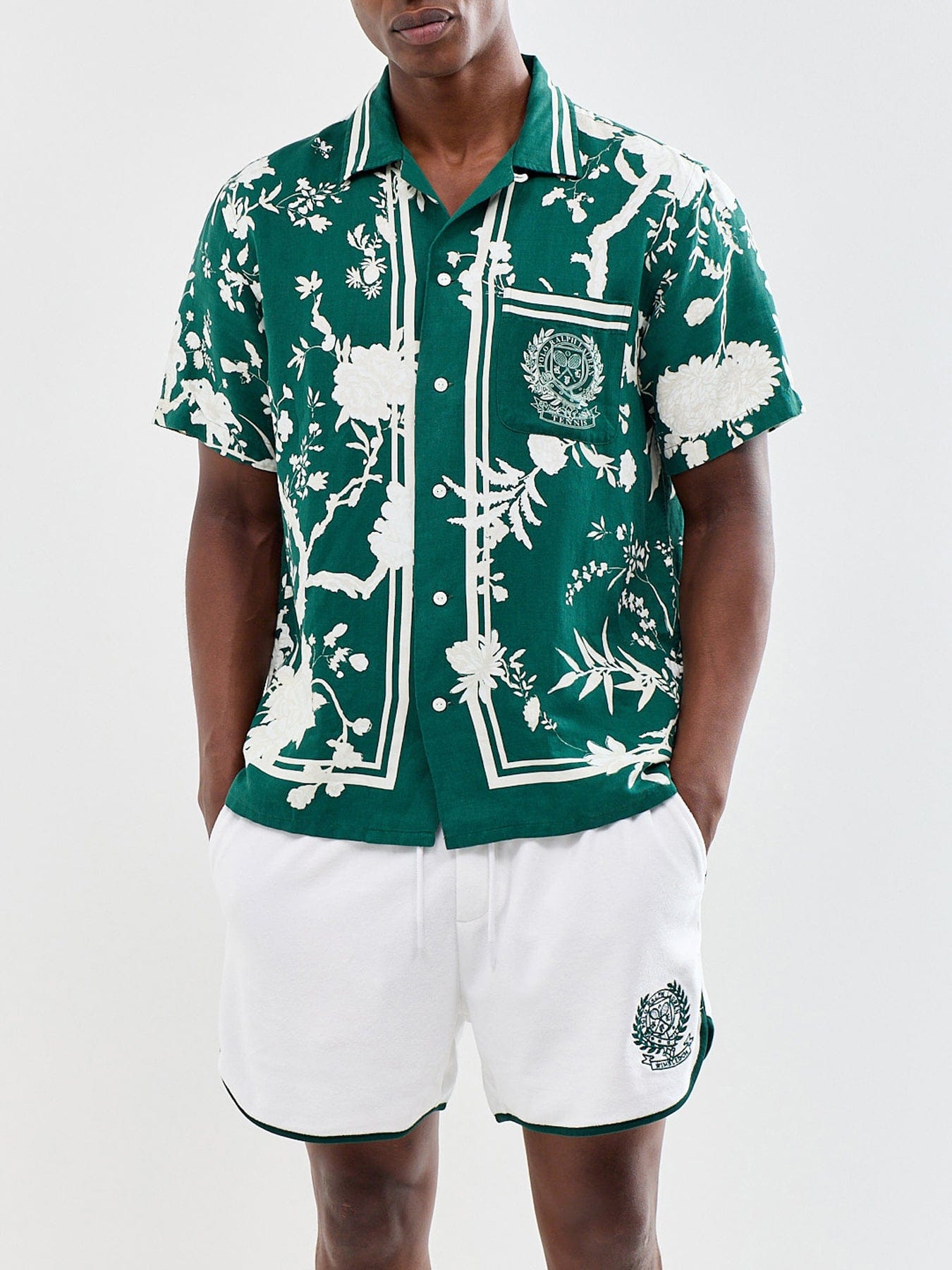 Polo Ralph Lauren Wimbledon Floral Linen Shirt Green