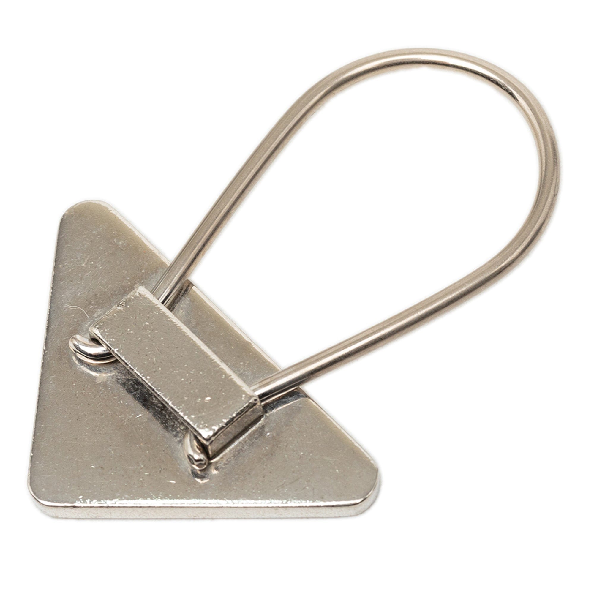 Prada Brass Enamel Triangle Logo Key Chain