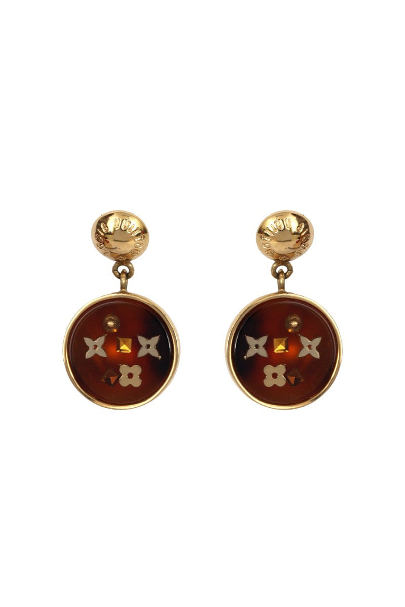 Louis Vuitton Logo Metal Inclusion Earrings