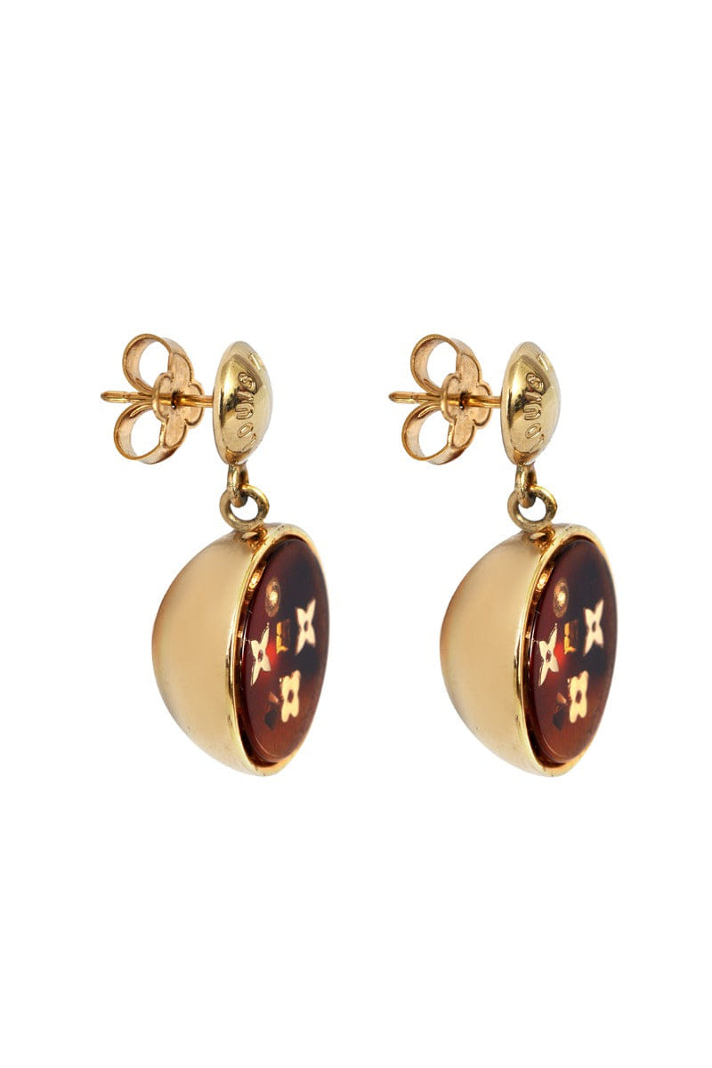 Louis Vuitton Logo Metal Inclusion Earrings