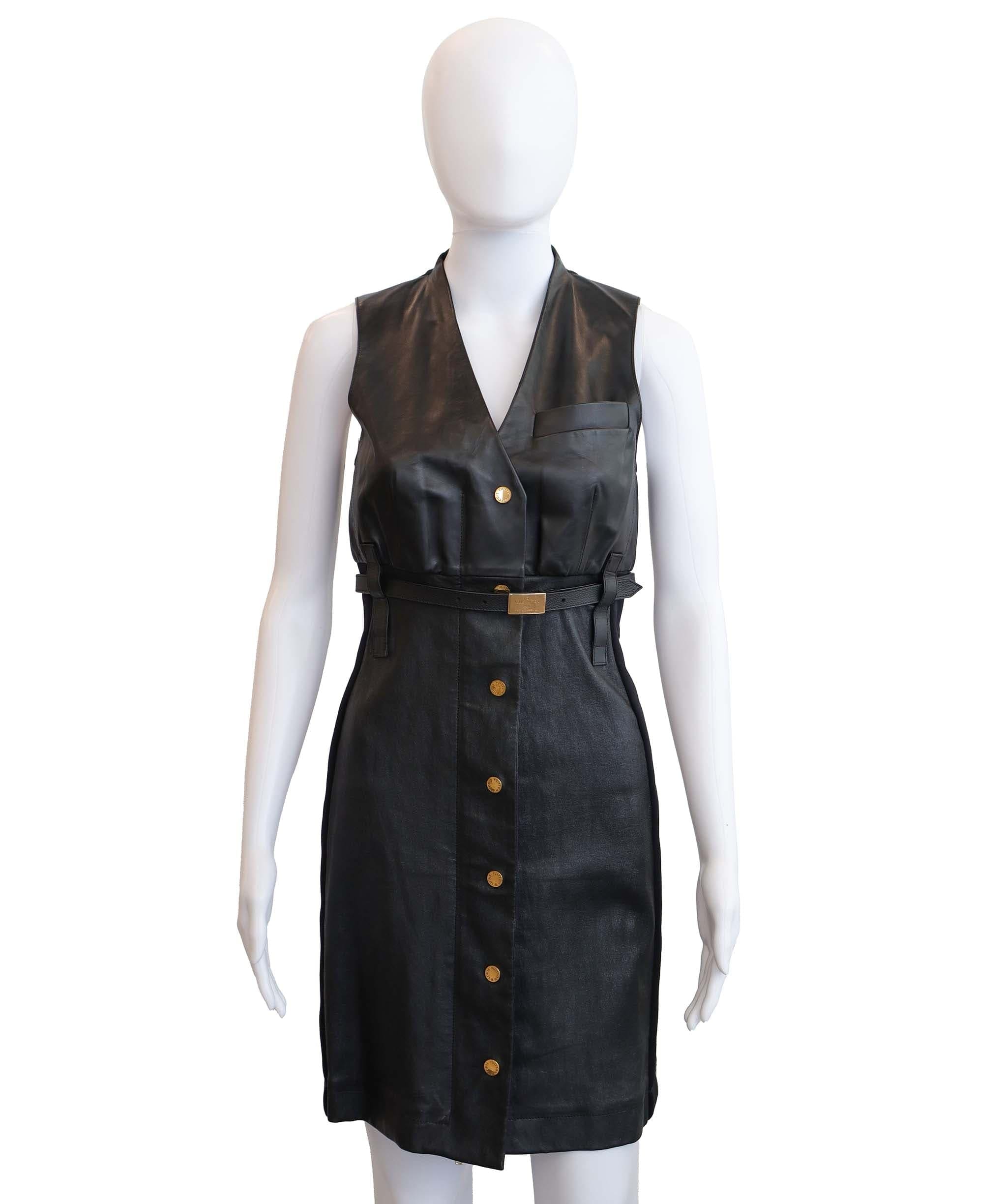 Louis Vuitton Leather Dress 36 ASC5813