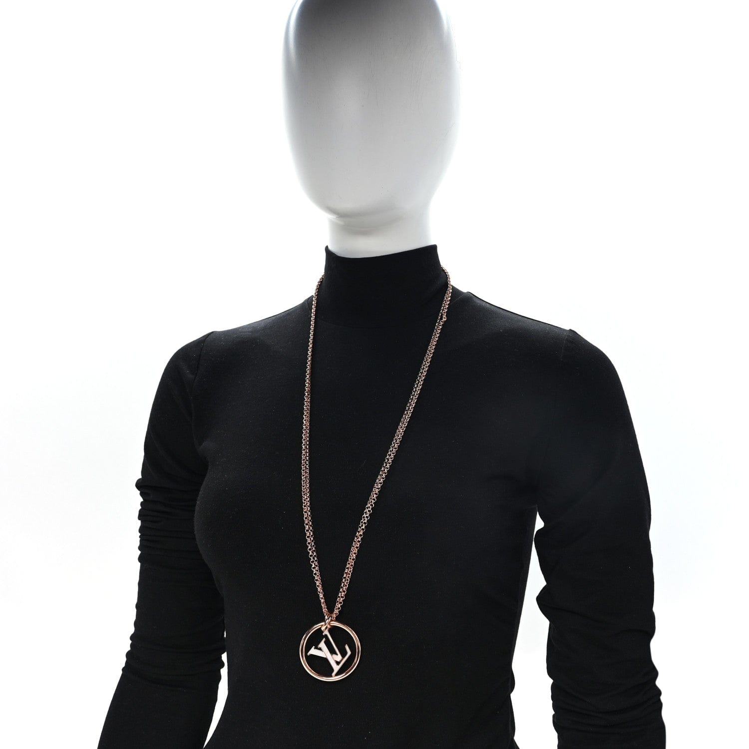 Louis Vuitton Metal Enamel LV Stellar Long Necklace Rose Gold