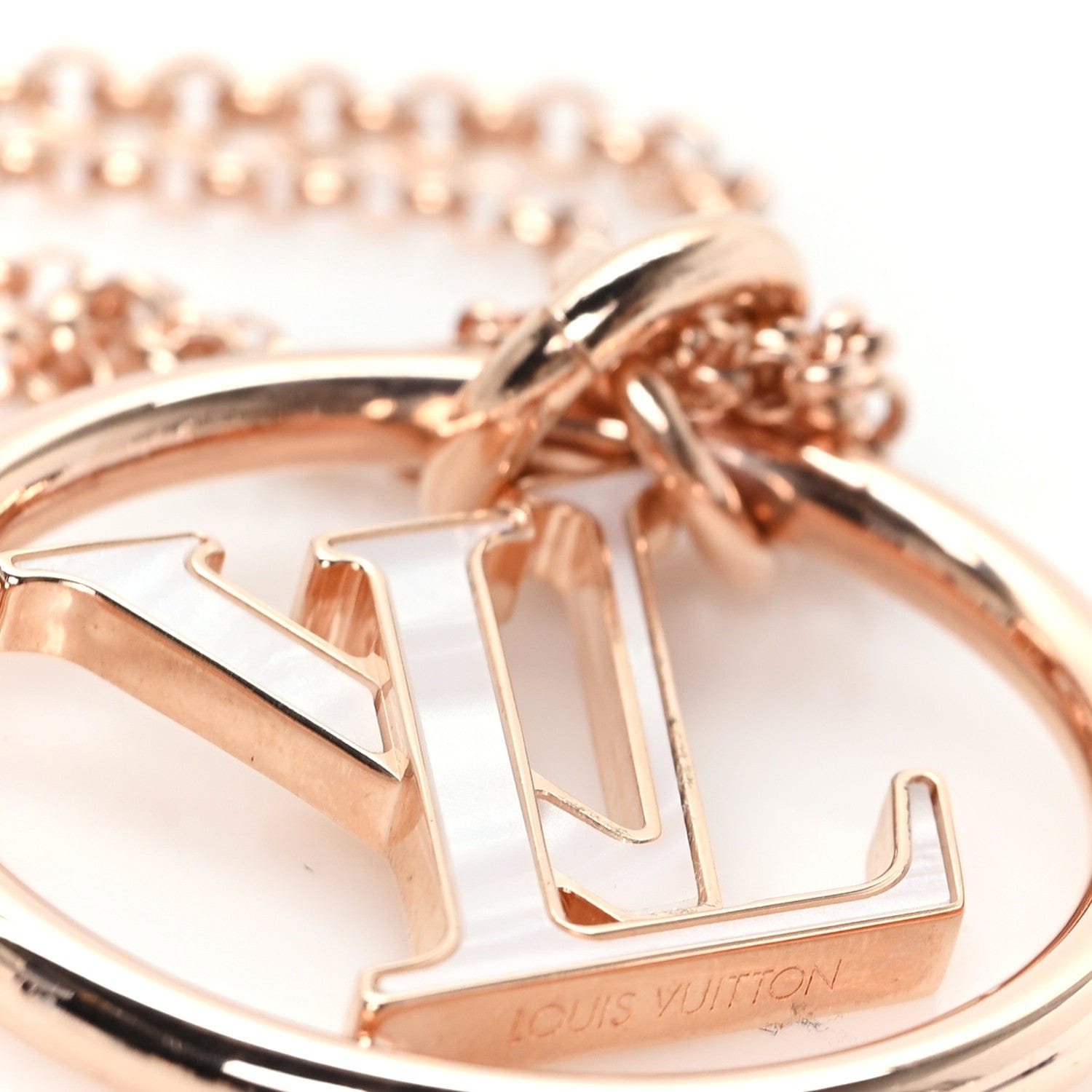 Louis Vuitton Metal Enamel LV Stellar Long Necklace Rose Gold