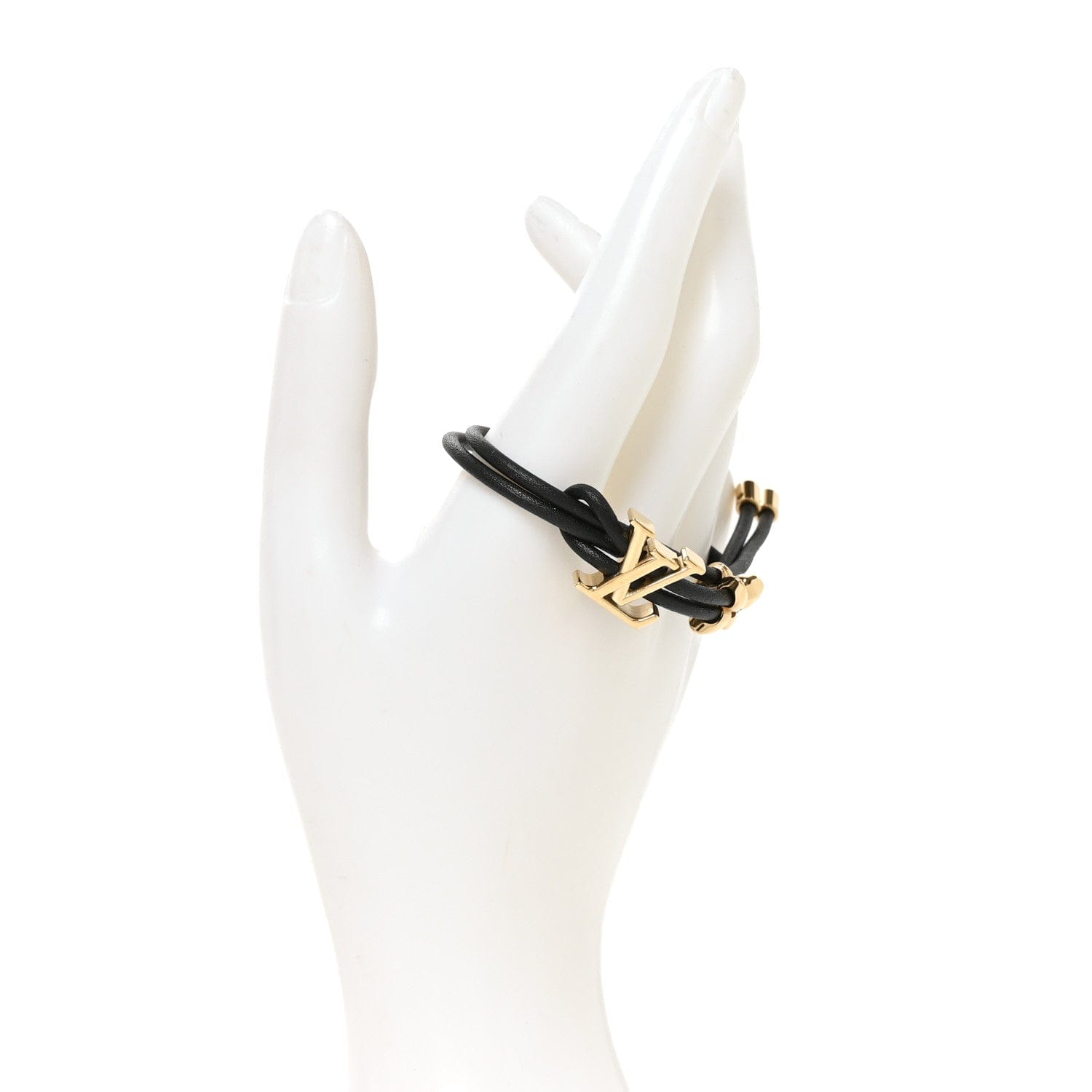 Louis Vuitton Calfskin Bloom Bracelet Black