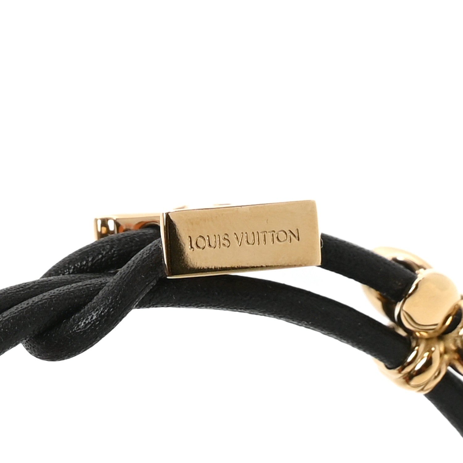 Louis Vuitton Calfskin Bloom Bracelet Black