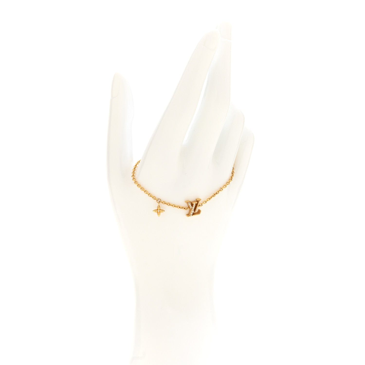 Louis Vuitton Metal Crystal LV Iconic Bracelet Gold