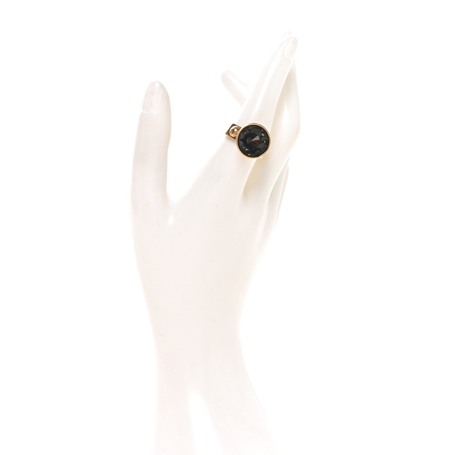 Louis Vuitton Crystal Ring L Gold Black