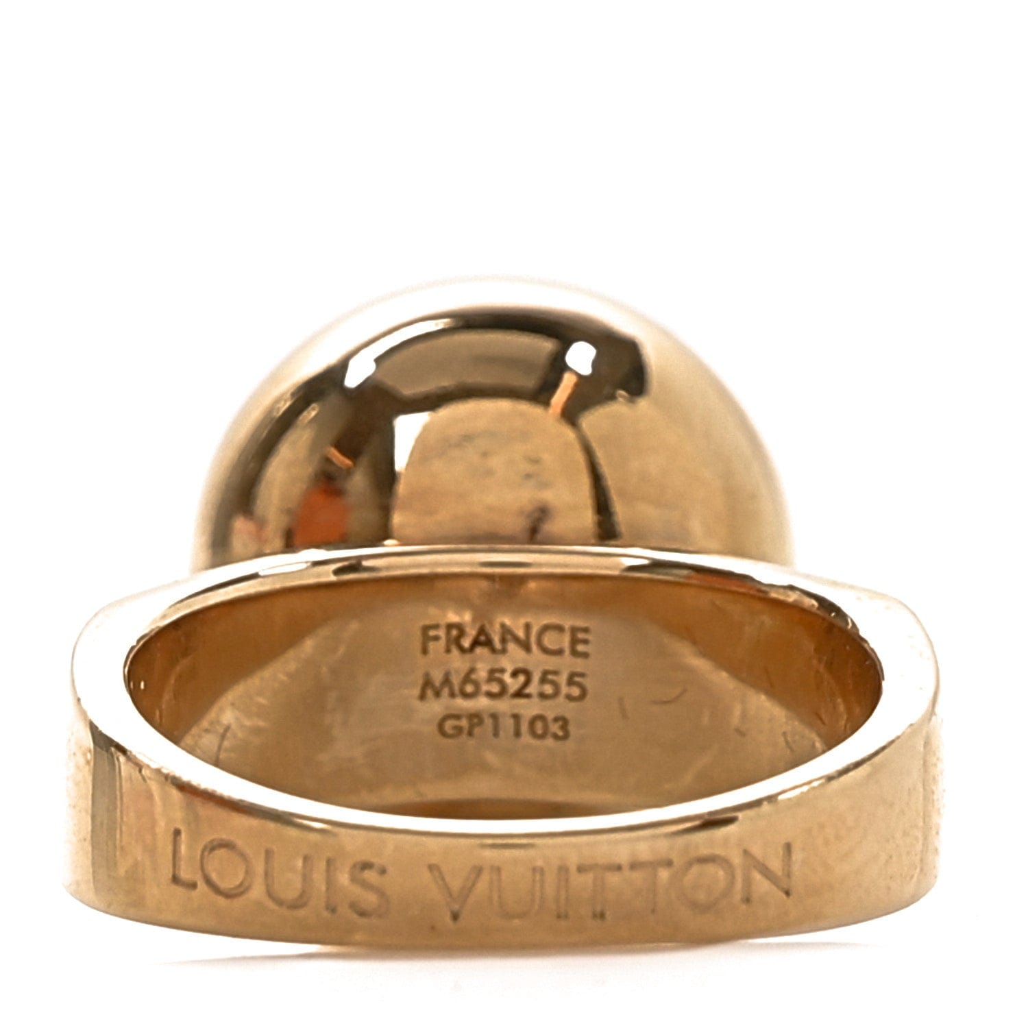 Louis Vuitton Crystal Ring L Gold Black