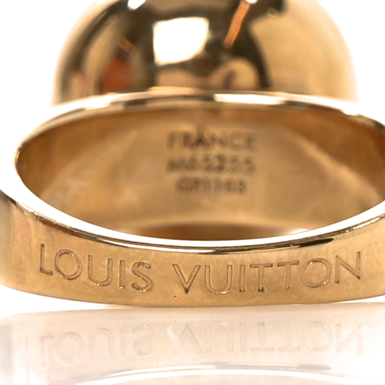 Louis Vuitton Crystal Ring L Gold Black