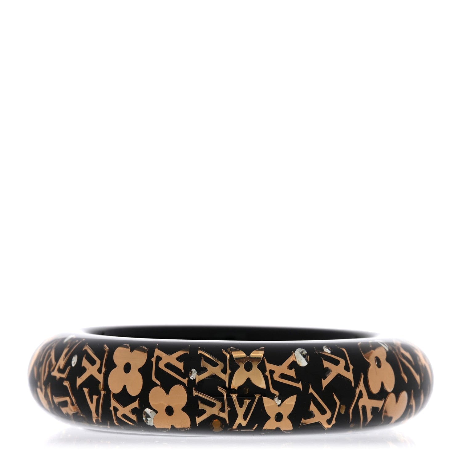 Louis Vuitton Resin Swarovski Medium Inclusion Bracelet GM Black